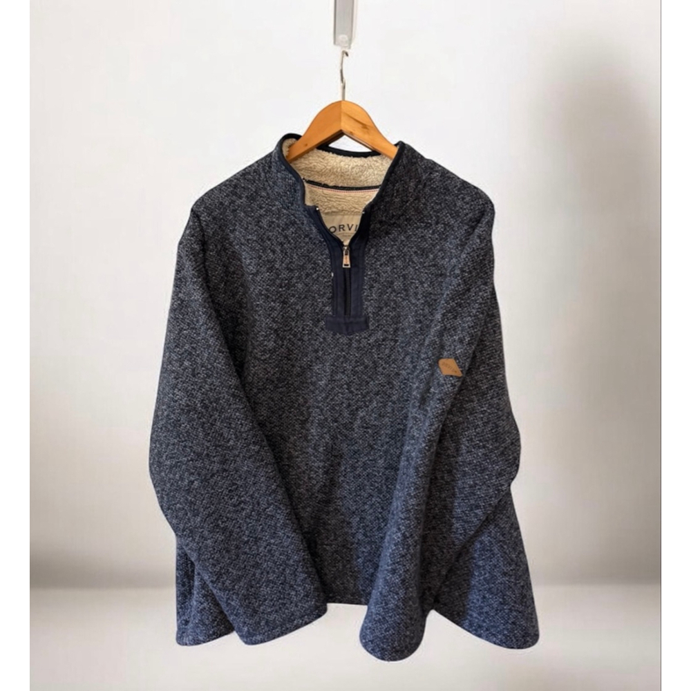 Orvis Blue Quarter Zip Sweater XXL